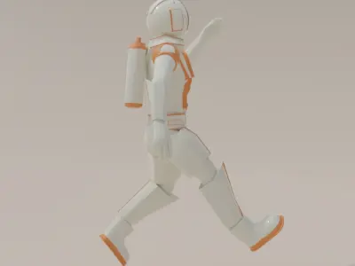 Astronaut cartoon style rigged Funny 3D model