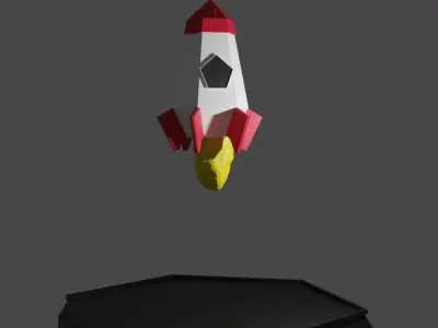 Low-poly Rocket ship Low-poly 3D model