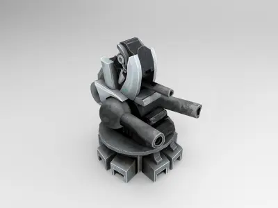 Turret machine gun Low-poly 3D model purchase