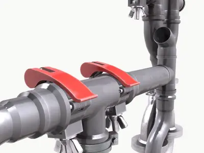 Pipe and Pipe Clamp Pack 3D model