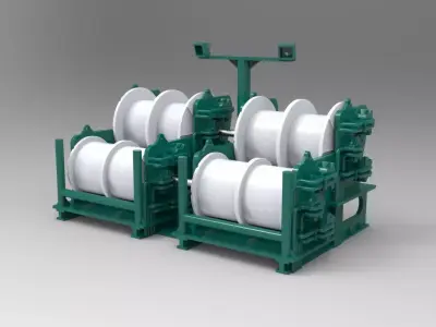 4-way winch for ship model 3D print model