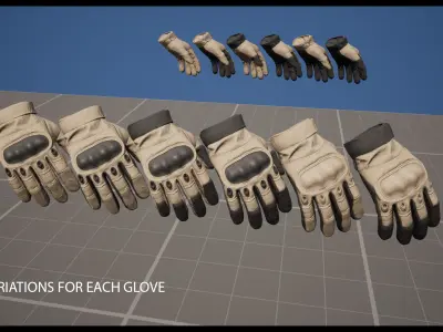AAA FPS GLOVES AND ARMS PACK VOL 01 Low-poly 3D model