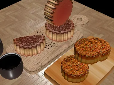 Chinese moon cake 3D model