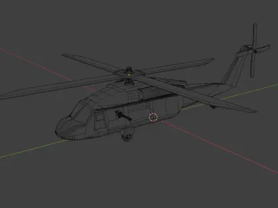 Sikorksy UH 60 Black  Hawk Extremely Low poly model 3D model
