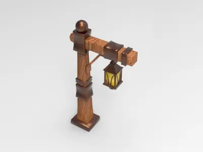 Lamp Post Low-poly 3D model