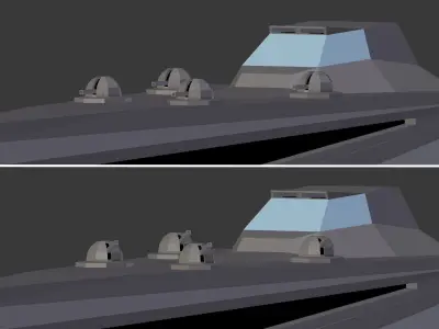 Spaceship lowpoly fighter jet Low-poly 3D model