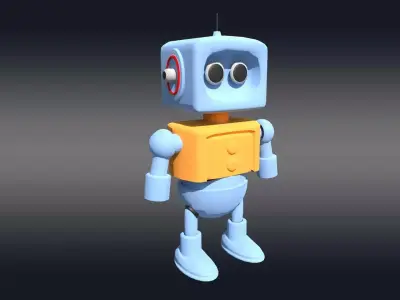 Cartoonish Robot Low-poly 3D model