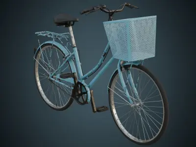 Bicycle 1B Low-poly 3D model