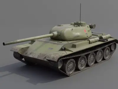 T-44 Medium Tank  Low-poly 3D model