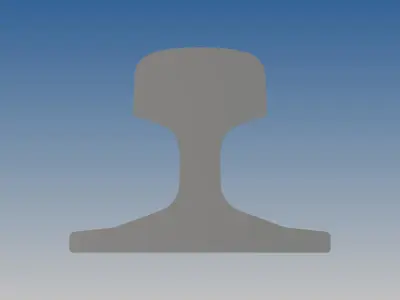 British Standard-EN13674  49E4 rail 3D model
