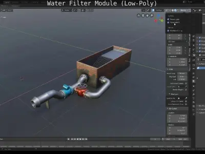 Water Filter Module Low-Poly Version  Low-poly 3D model