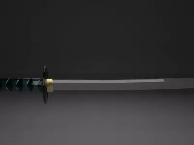 Katana samurai sword Free low-poly 3D model get