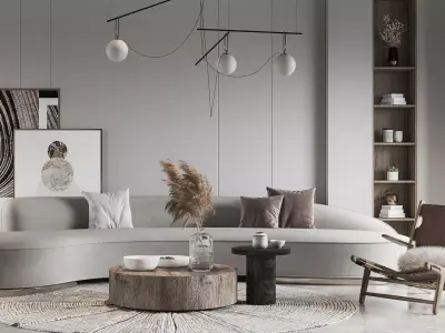 Industrial Living Interior scene 3D model 9