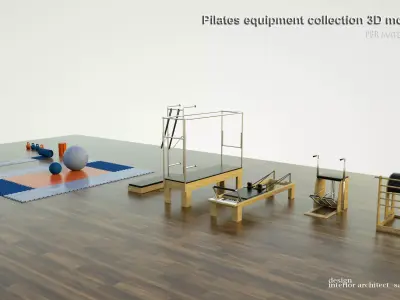 Pilates equipment collection 3D model 3D model