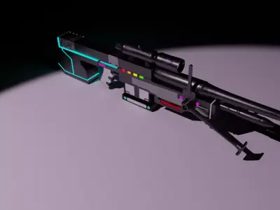 Futuristic Rifle Low-poly 3D model