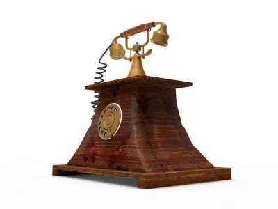Antique Telephone - Old phone Low Poly 3D model