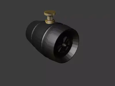 jet engine  Low-poly 3D model