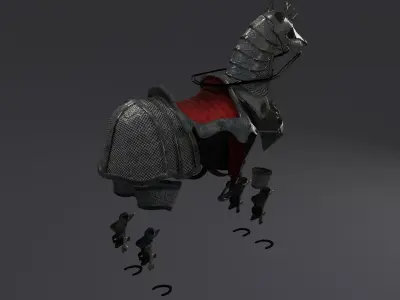Horse armor PBR Low-poly 3D model