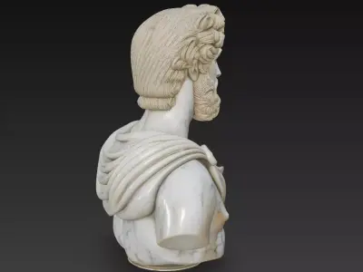 Imperial Marble Warrior - Classical Hero Bust 3D Model 3D print model purchase