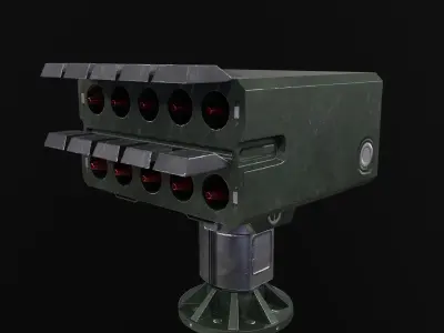 Missile Turret Game-Ready PBR Low-poly 3D model
