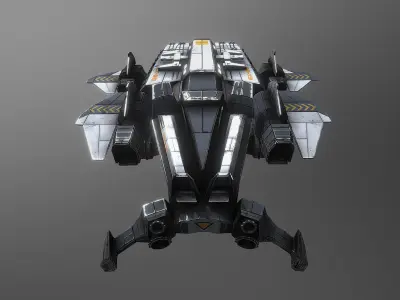 XE-08 Recon and Transport Spacecraft Low-poly 3D model