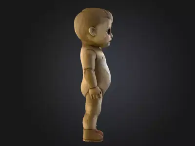 Eerie Vintage Doll Low-poly 3D model
