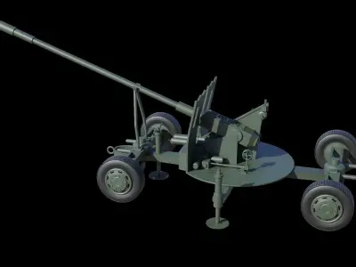 Anti Aircraft Gun Low-poly 3D model