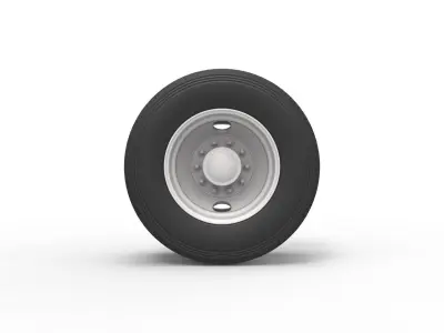 2 Hole rear wheel of old school truck Scale 1 to 25 3D print model