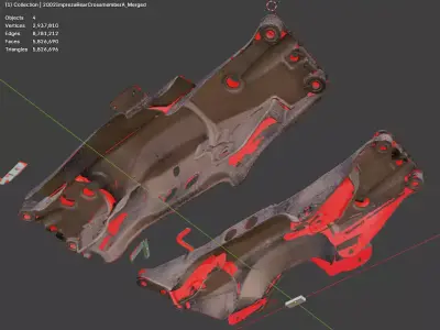  Subaru Impreza Rear Crossmember 20150FE200 2002-2007 Scan 3D model