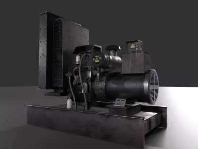 Industrial electric generator Free low-poly 3D model