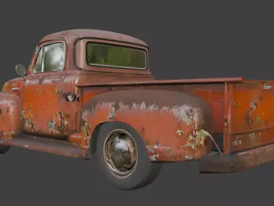 Vintage Rusty Pickup Truck 3D Model 3D model 26