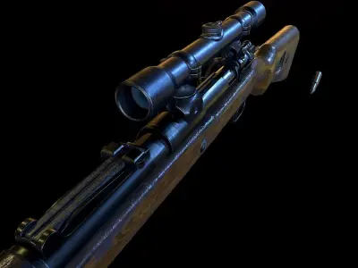 Mauser 98k WW2 german Rifle Kar98k PBR Low-poly 3D model