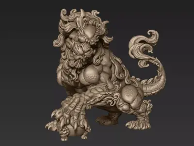 Mythical Guardian Lion 3D model