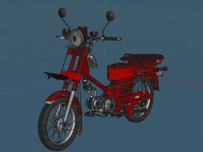 JAPAN POST SHORT CAB Motor Cycle 3D model