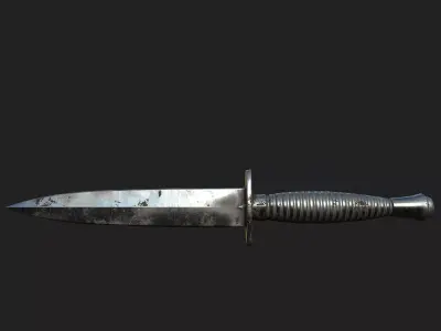 WW2 British commando knife Low-poly 3D model