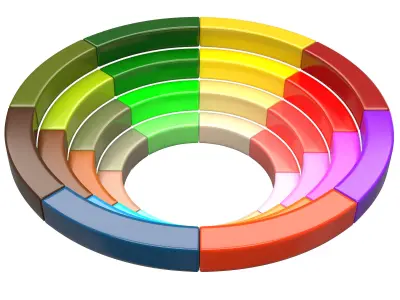 Color Wheel Low-poly 3D model