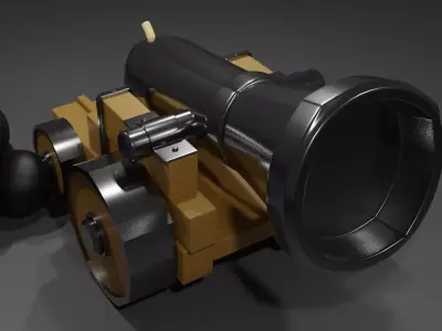 A gun cannon with balls Free 3D model