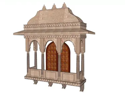 indian jodhpuri stone jharokha window 3D model purchase