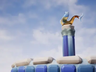 Elegant Versatile Fountain Set Low-poly 3D model