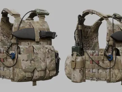 Tactical Vest Low-poly 3D model shop