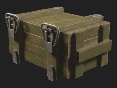 Wooden Box 1 Low-poly 3D model