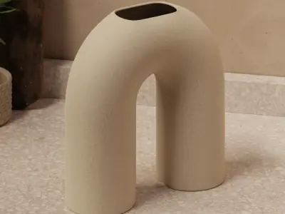  Abstract Arched Ceramic Vase Model 