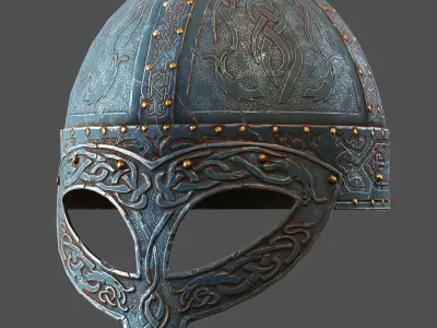 Medieval Helmet  Low-poly  3D Model Pack