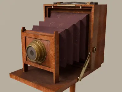 XIX century vintage camera model Low-poly 3D model