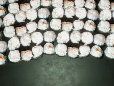 Real 3D scanned Ebi Hosomaki Sushi Roll 3D model