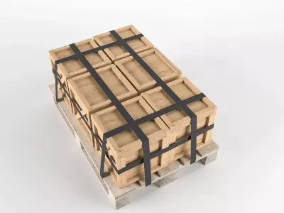 Box on Pallet Low-poly 3D model