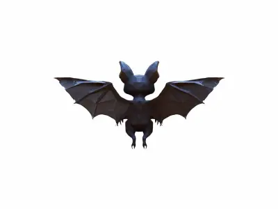 High 3d Render Animal Little Brown Bat Flying 3D model