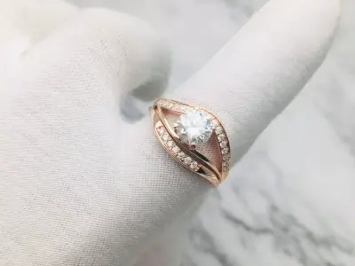 3DM Format Antique wedding ring set for women 3D print model