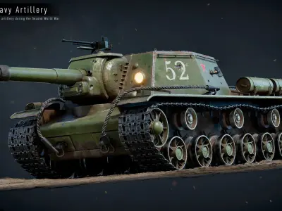 WW2 Howitzer SU152 Realtime 3D model