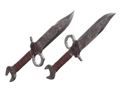 Spanner knife Low-poly 3D model